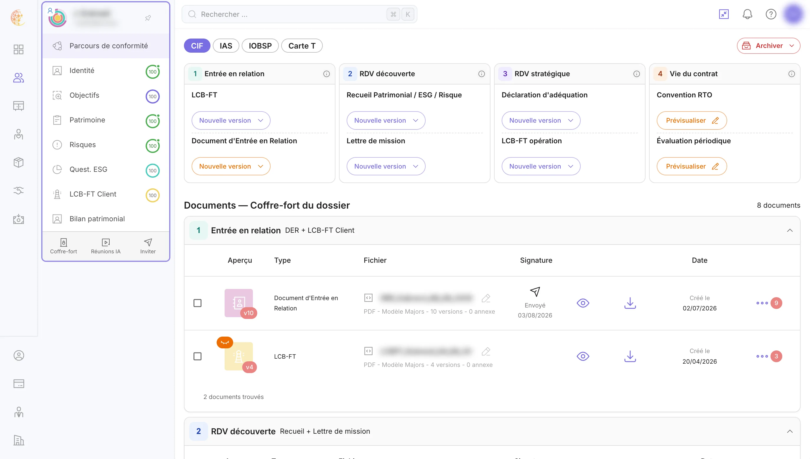 Focus Mode actif : seul le client en cours est affiché, la liste est masquée
