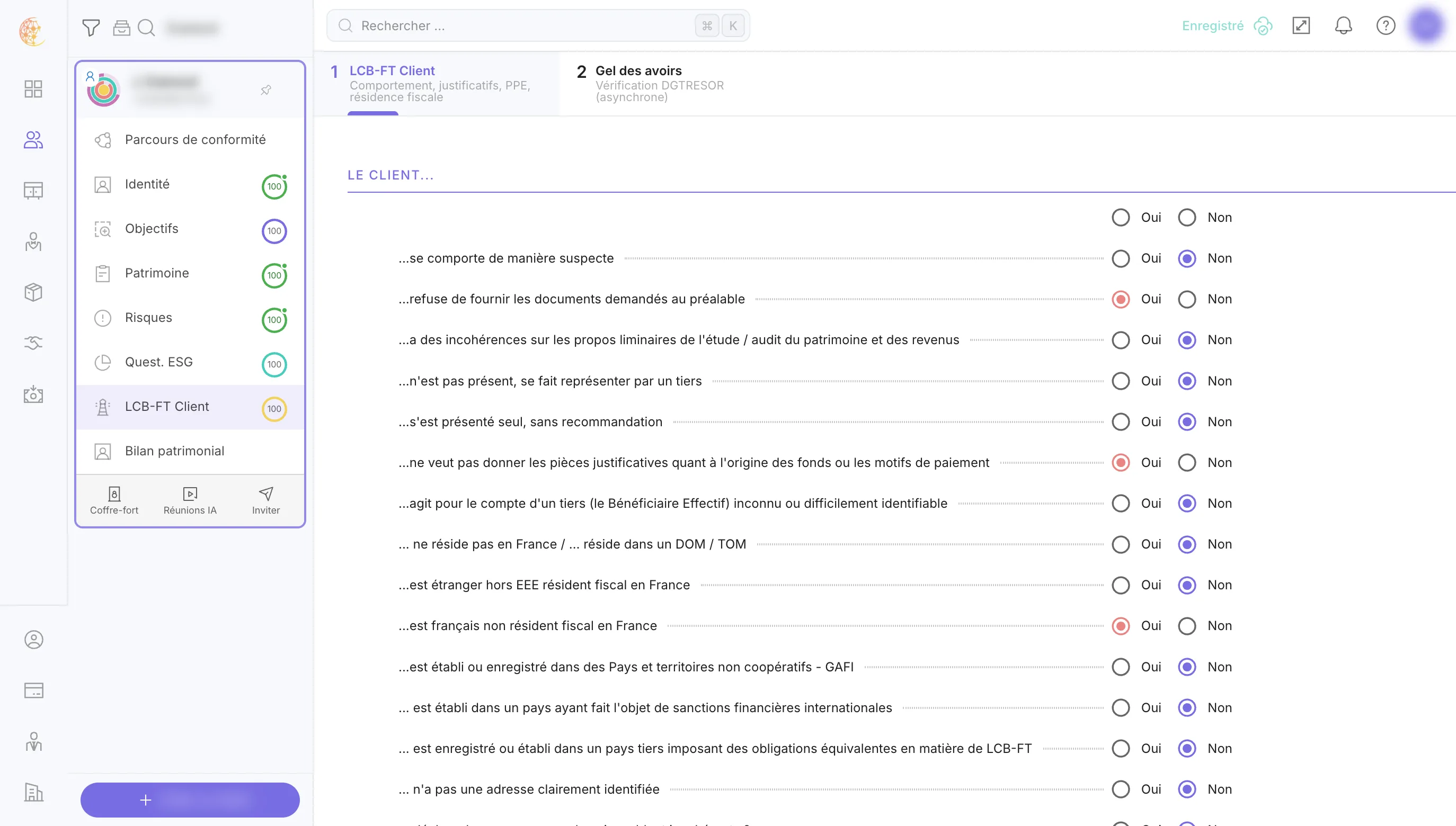 Le questionnaire LCB-FT client : comportement, justificatifs, résidence fiscale