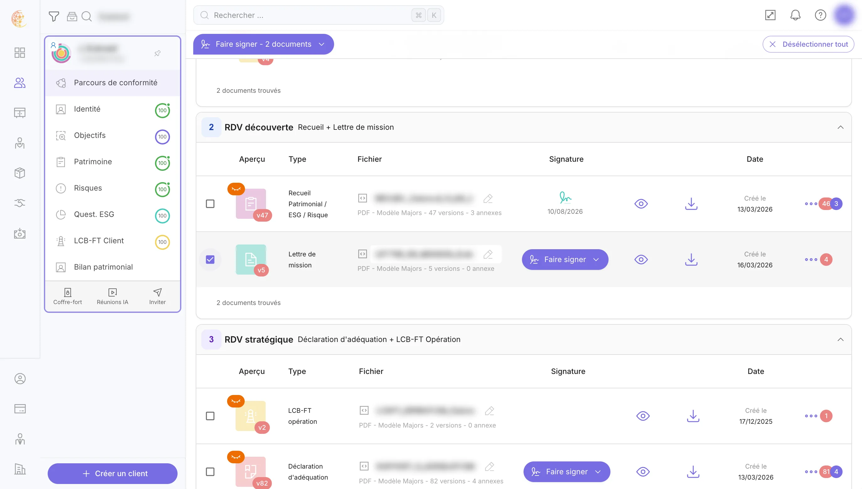 Sélection multiple : faire signer plusieurs documents en une seule signature